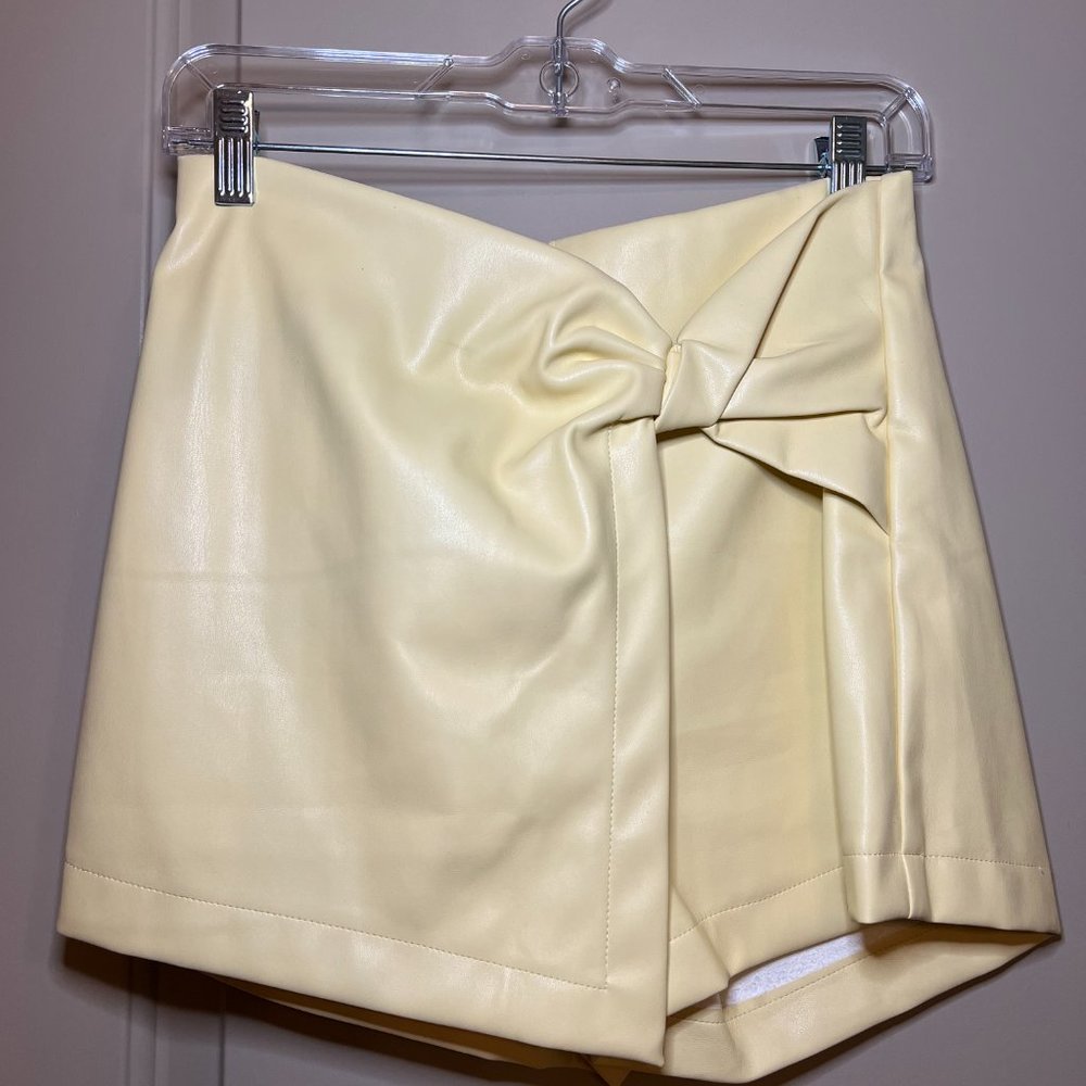 Yellow Leather Skirt